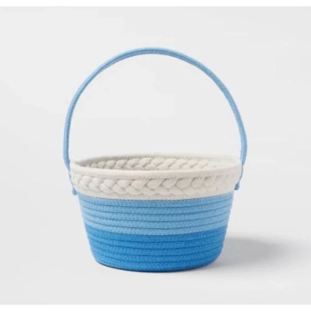 Target Round Rope Decorative Easter Basket Blue/White - Spritz™ Decor
